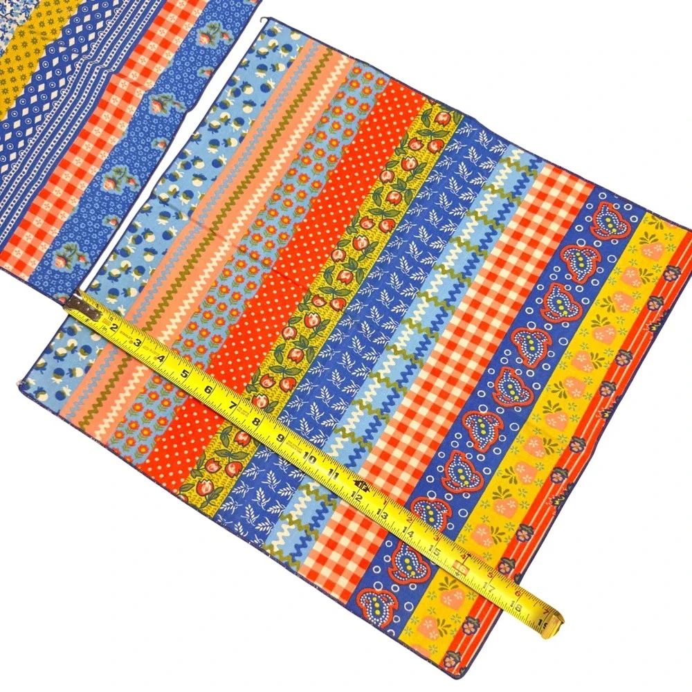 Vintage Style Patchwork Floral Gingham Cloth Napkins Set‎ of 2 Multicolor 18x18